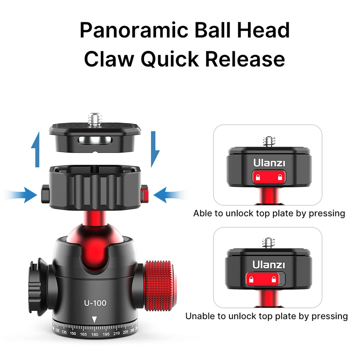 2305 Ulanzi U-100 Pratik Ball Head Tripod Kafa (6)