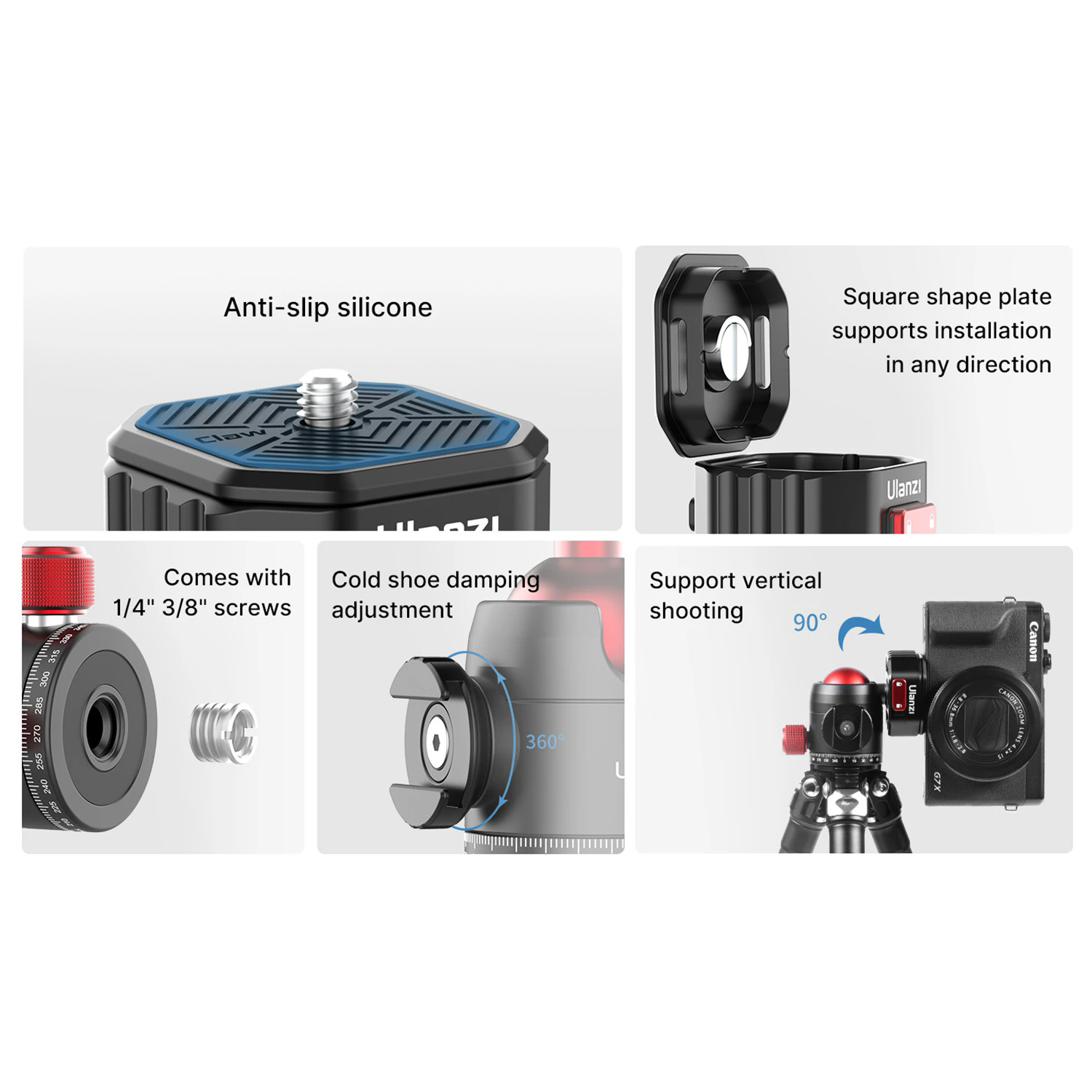 2305 Ulanzi U-100 Pratik Ball Head Tripod Kafa (7)