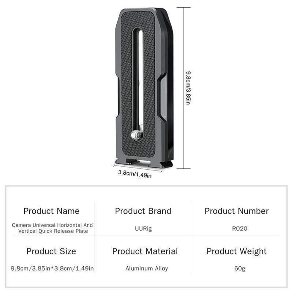 UURig R020 Arca-Swiss Quick Release Plate (8)